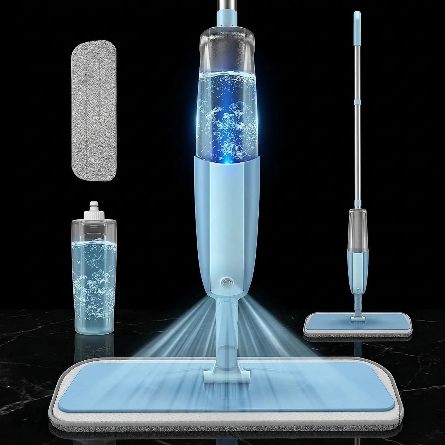 Easy Floor Cleaning with Built-in Water Spray