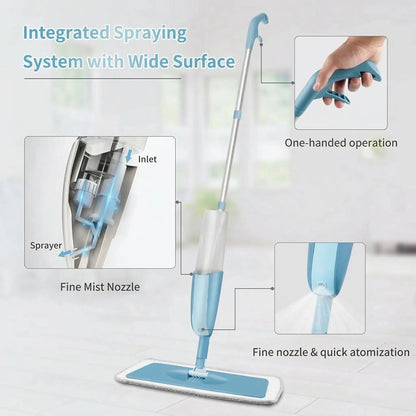 Easy Floor Cleaning with Built-in Water Spray
